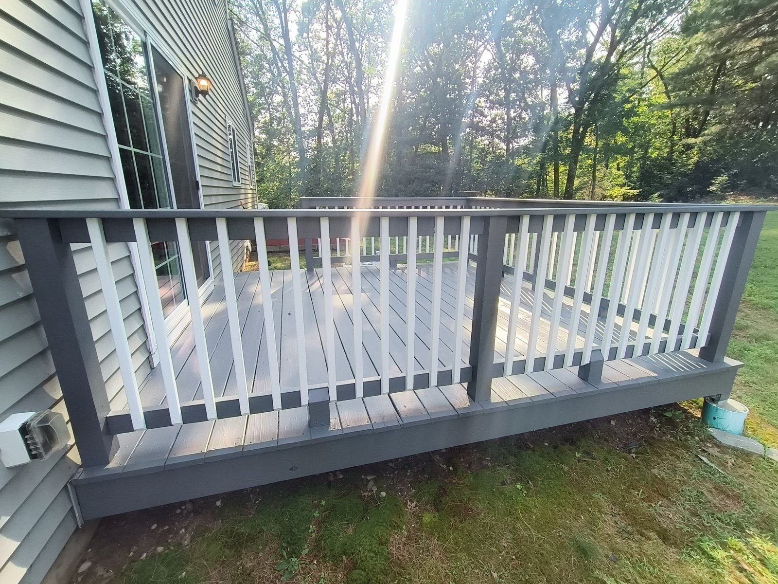 Exterior Deck Gray White Paint — Frank Leonard Painting LLC