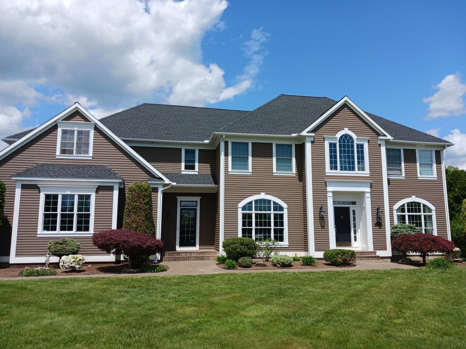 Exterior House Brown Siding White Trim — Frank Leonard Painting LLC