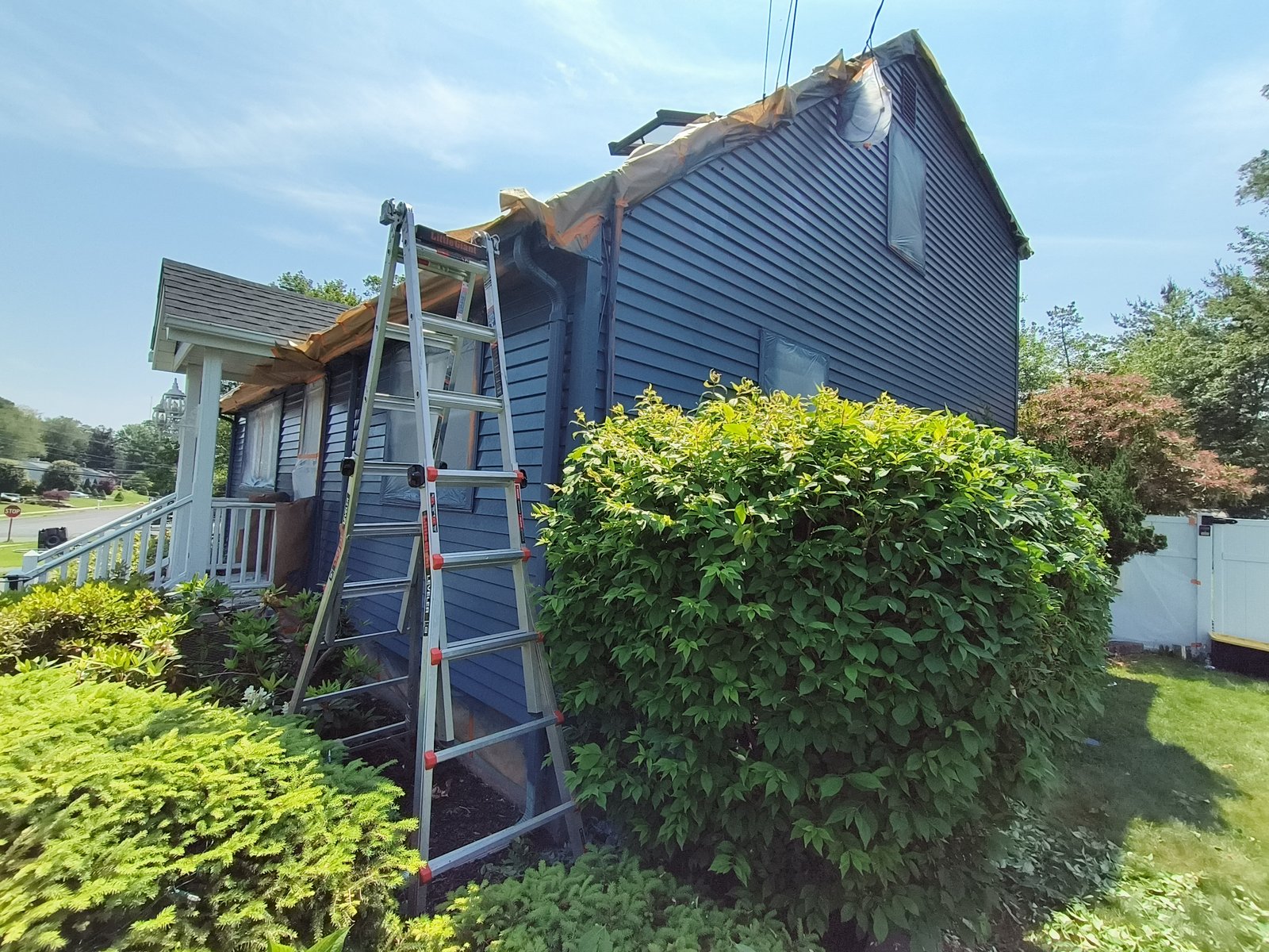 Exterior House Siding Painting Dark Blue — Frank Leonard Painting LLC