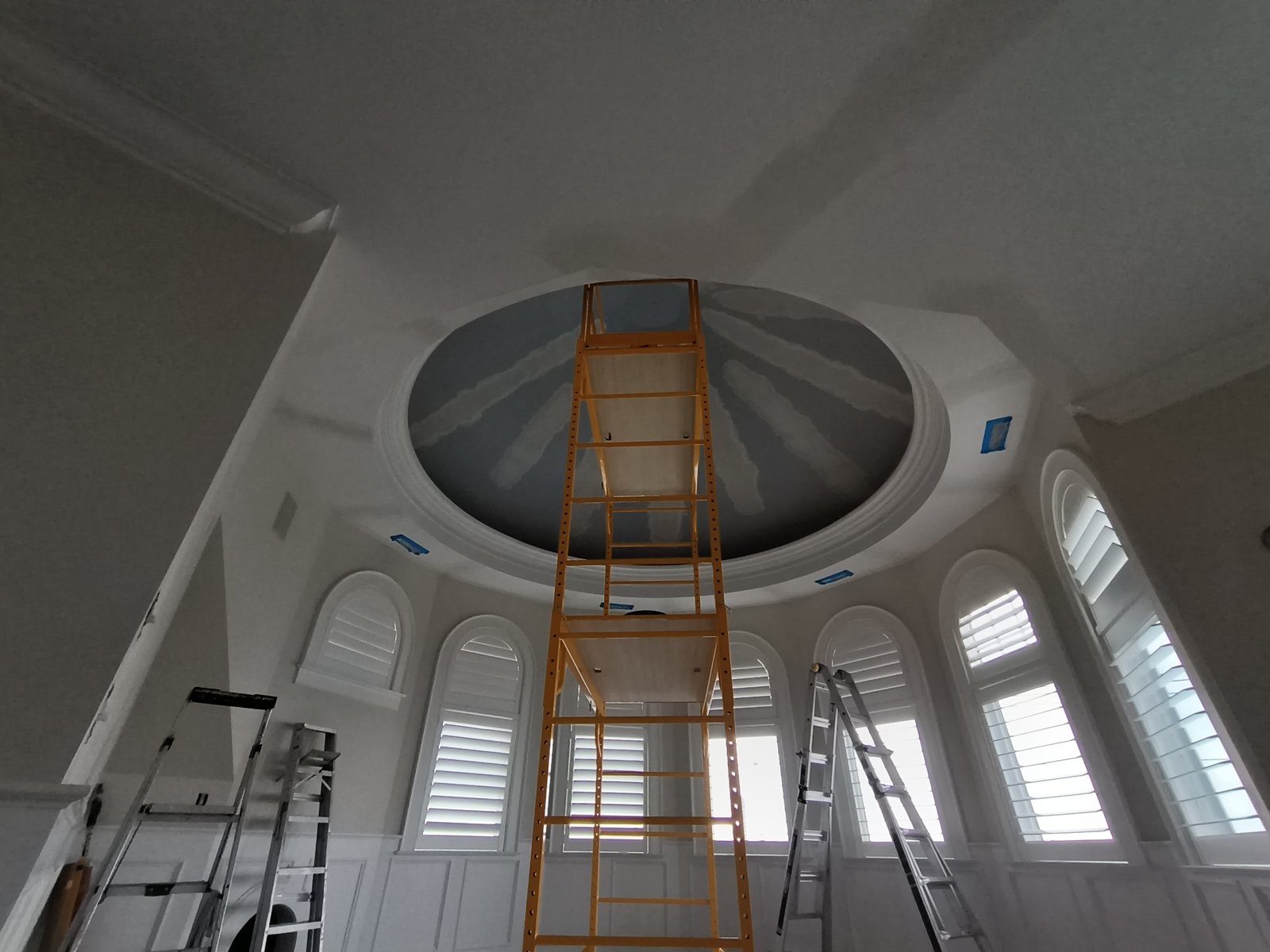 Interior Domed Ceiling Sky Painting In Progress — Frank Leonard Painting LLC