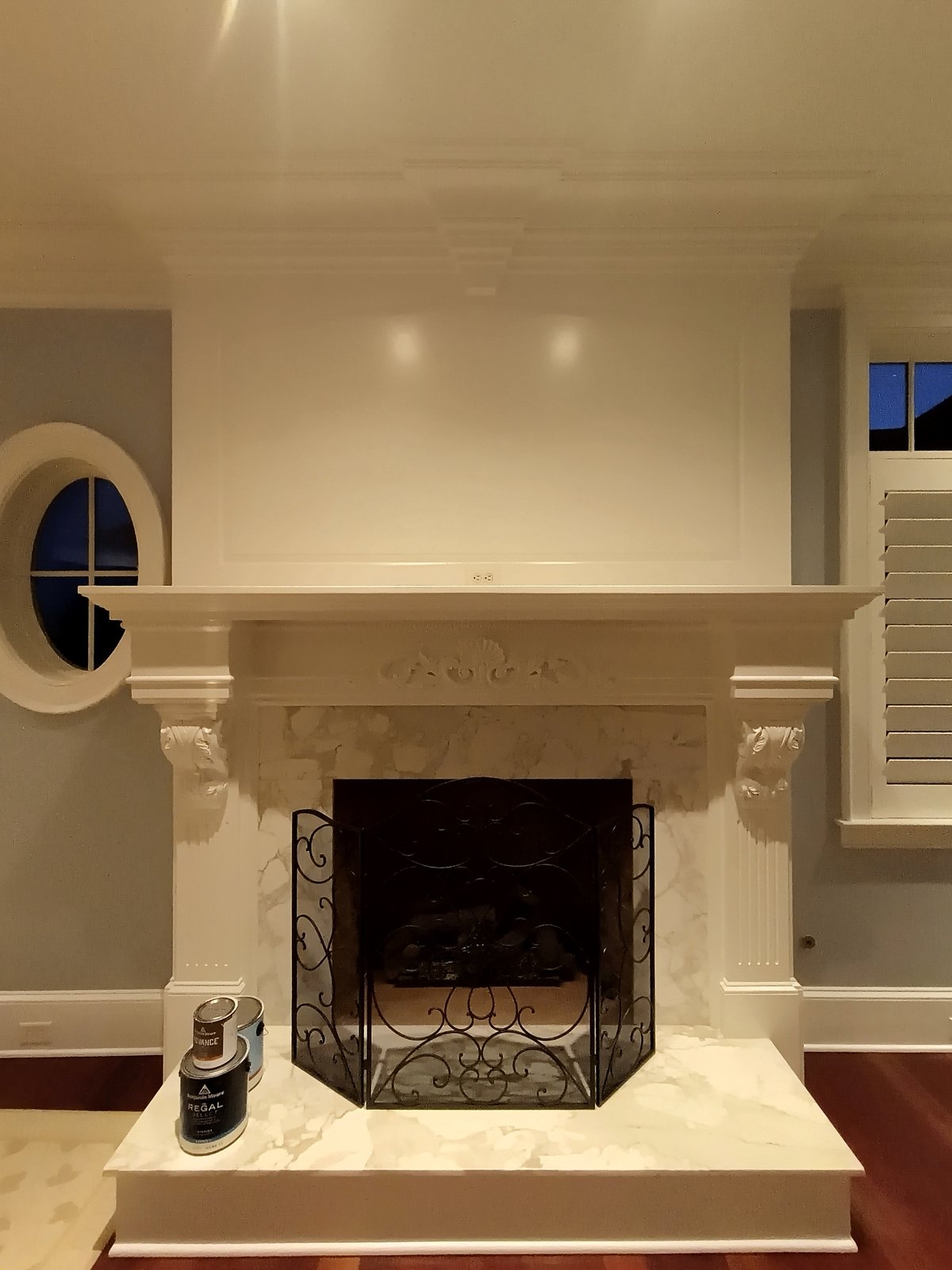 Interior Fireplace White Walls Trim Paint — Frank Leonard Painting LLC