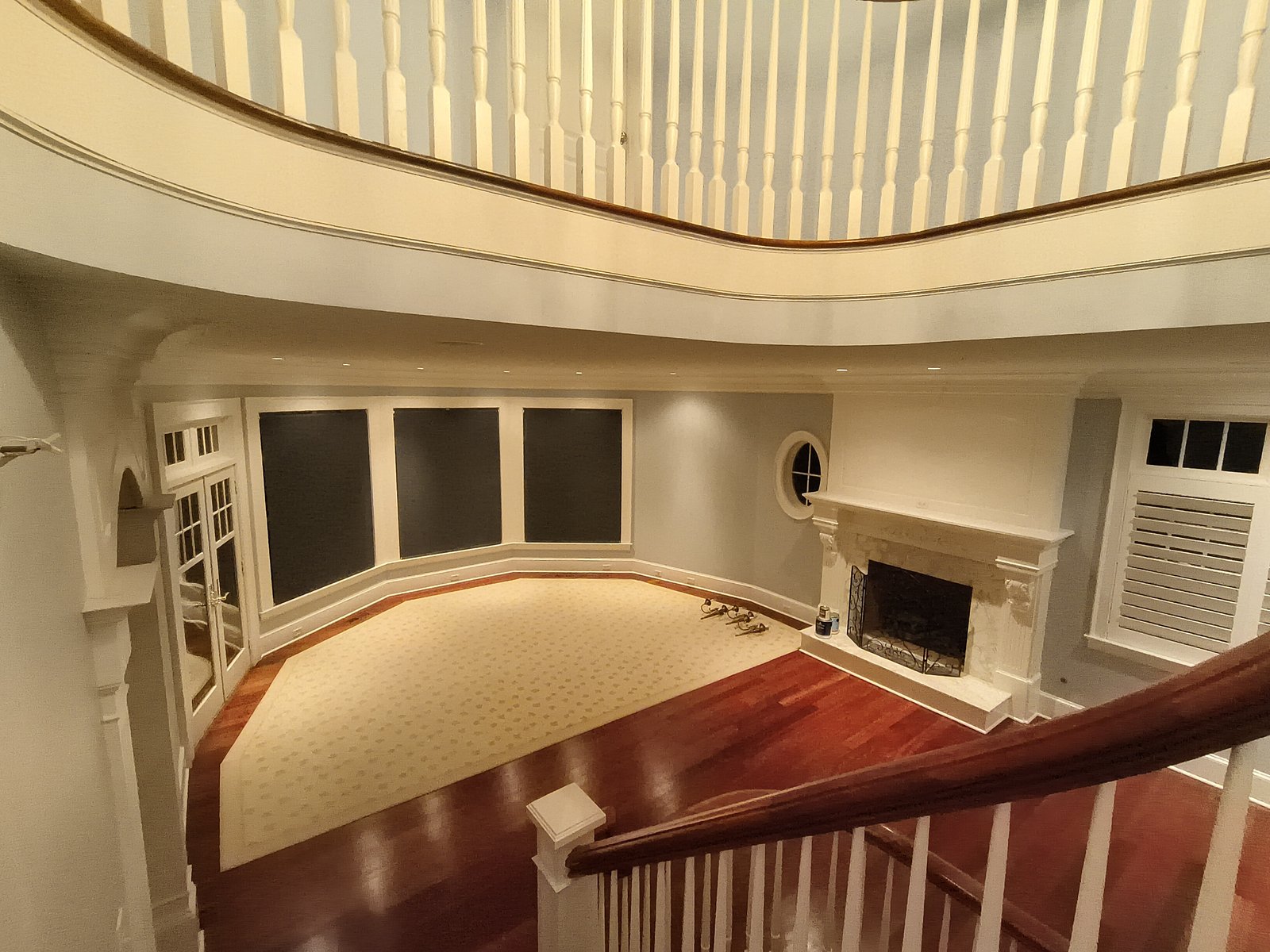 Interior Foyer Light Blue Walls White Trim — Frank Leonard Painting LLC