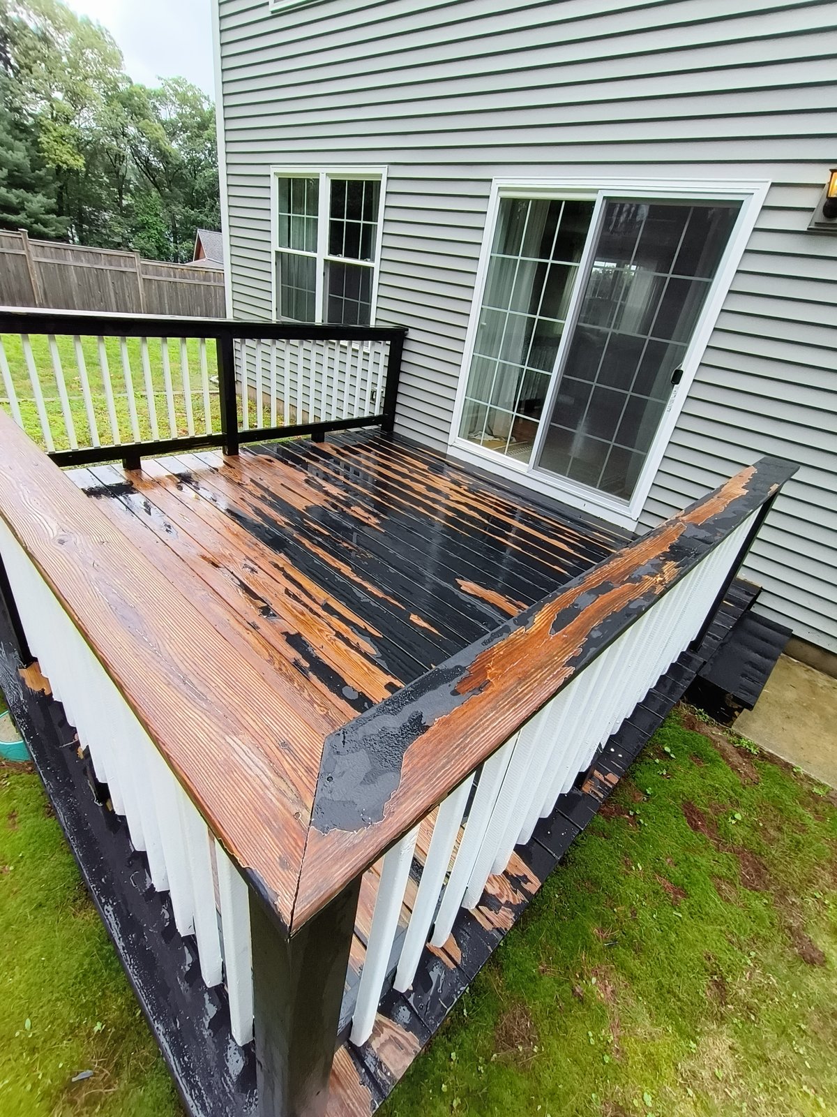 Exterior Wood Deck Peeling Stain Repair — Frank Leonard Painting LLC