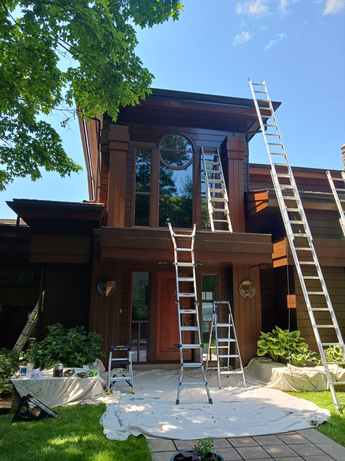 Exterior Wood House Stain Prep — Frank Leonard Painting LLC