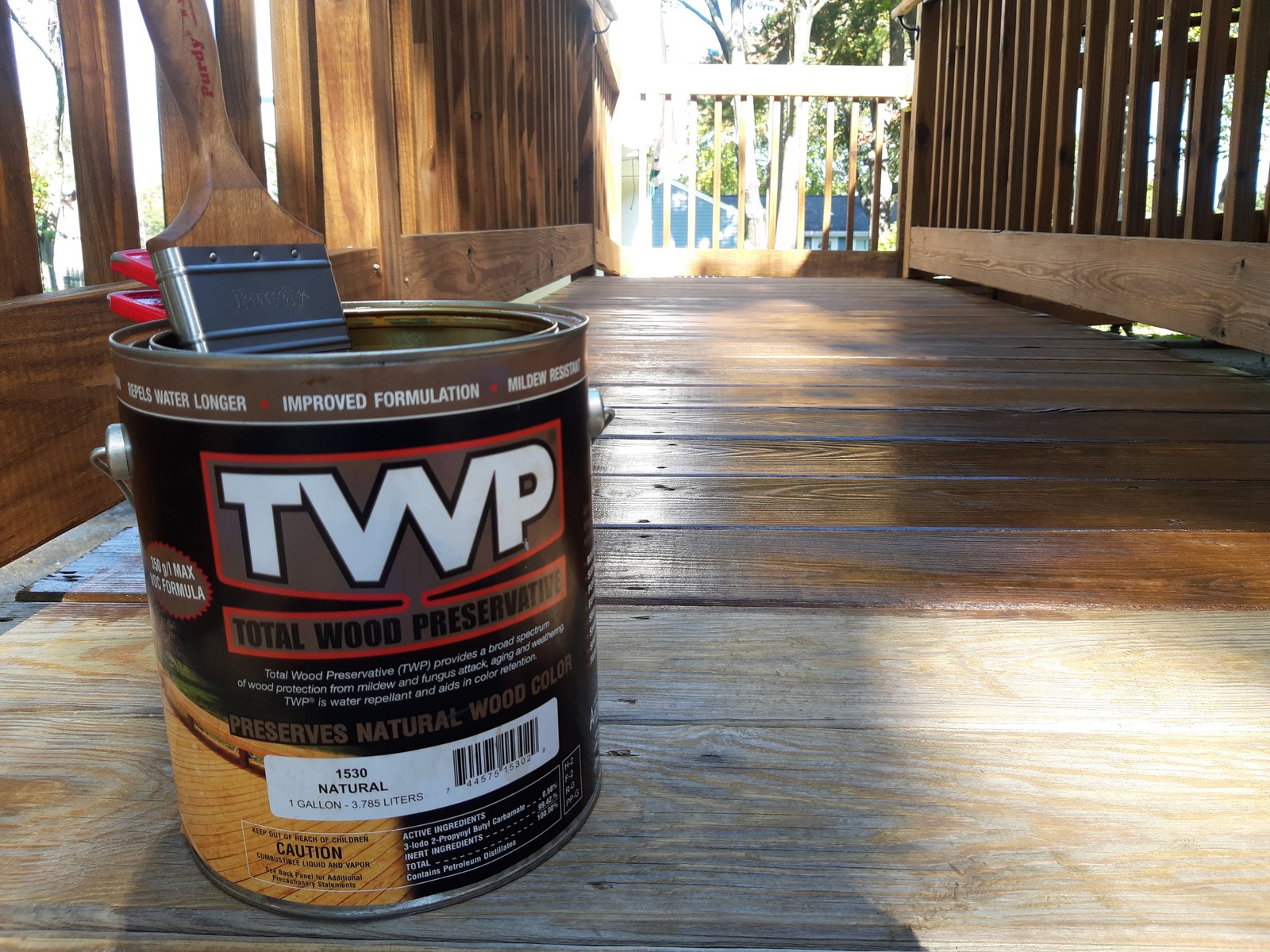 Stain Varnish Deck Applying Twp Natural — Frank Leonard Painting LLC
