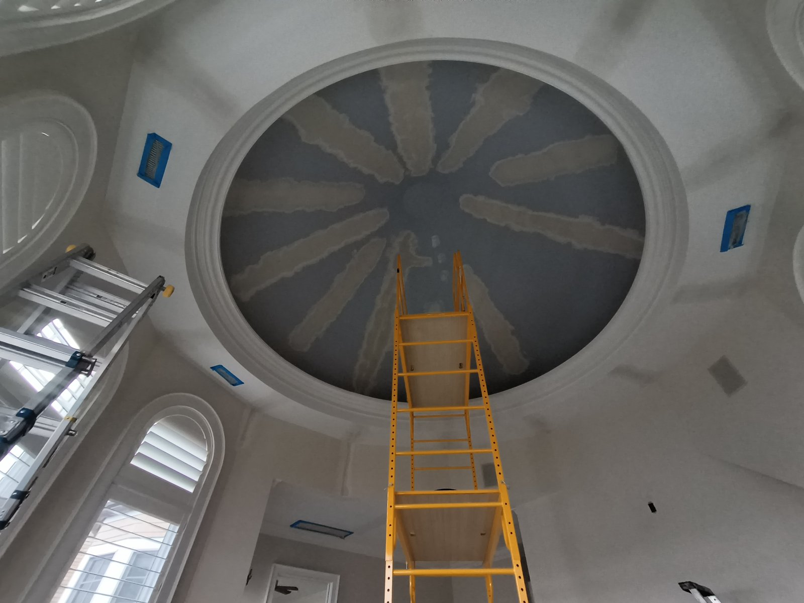 Domed Ceiling Repair Patching Scaffolding — Frank Leonard Painting LLC