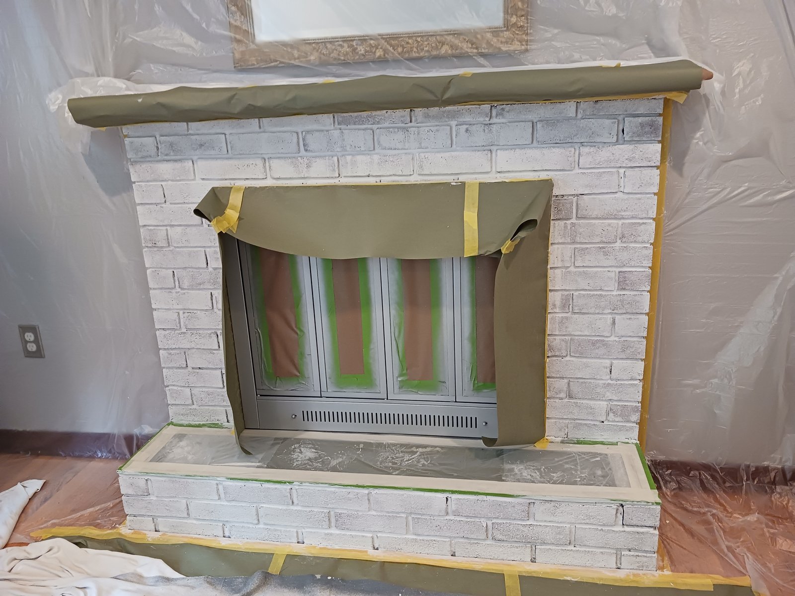 Whitewashing Brick Fireplace Interior — Frank Leonard Painting LLC